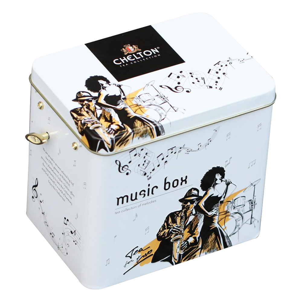 Chelton Musikbox mit Spieluhr, Walz, Schwanensee, Tee zu Zweit, 3 Boxen mit Tee 300 g