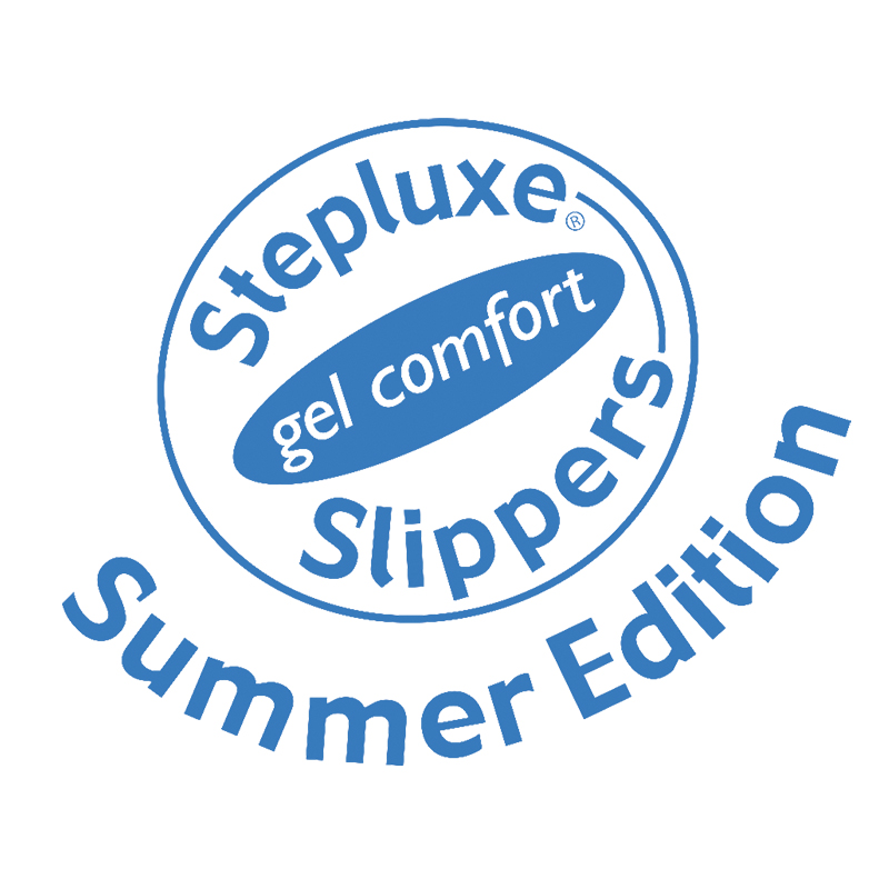 Stepluxe Slippers Hausschuhe mit Gelsohle, Blau XL